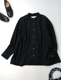 TICCA ティッカ COLLARLESS SQUARE BIG SHIRT ノーカラースクエアビッグシャツ 長袖 トップス 黒 ブラック【中古】