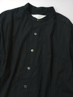 TICCA ティッカ COLLARLESS SQUARE BIG SHIRT ノーカラースクエアビッグシャツ 長袖 トップス 黒 ブラック【中古】