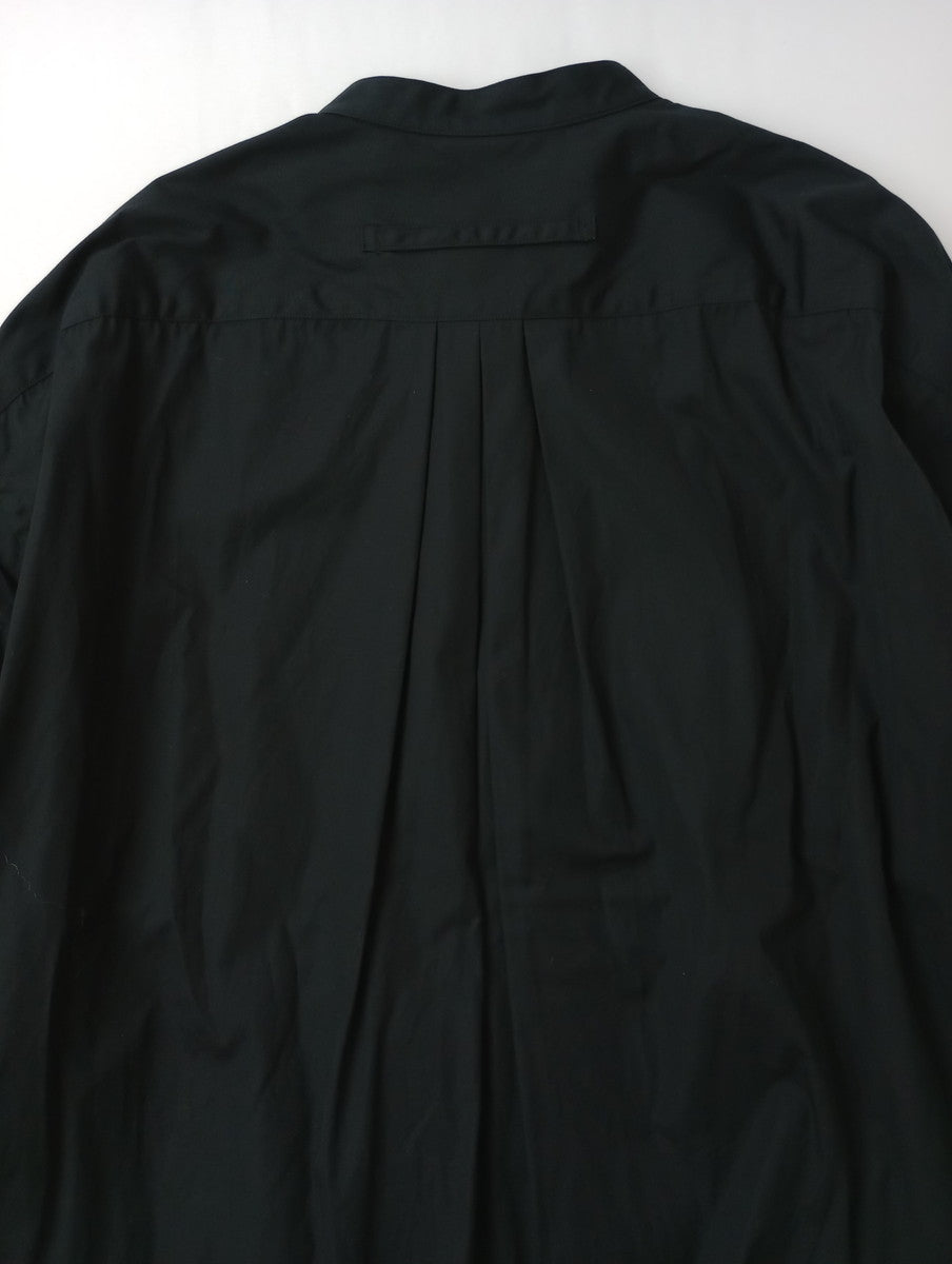 TICCA ティッカ COLLARLESS SQUARE BIG SHIRT ノーカラースクエアビッグシャツ 長袖 トップス 黒 ブラック【中古】