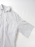 TICCA ティッカ SQUARE BIG SHIRT ストライプ スクエアビッグシャツ トップス 半袖  白 F 【中古】