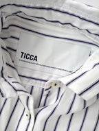 TICCA ティッカ SQUARE BIG SHIRT ストライプ スクエアビッグシャツ トップス 半袖  白 F 【中古】
