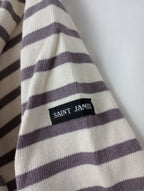SAINT JAMES セントジェームス ボーダー バスクシャツ 長袖 トップス パープルがかったグレー USA 40【中古】