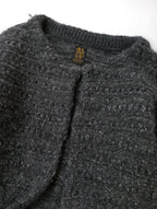 BATONER バトナー TWEEDY CREW NECK CARDIGAN ニットカーディガン グレー 2  【中古】