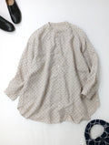 nest Robe ネストローブ ドット 柄  リネン 麻 100％ バンドカラー 長袖 シャツ トップス  生成り F  【中古】