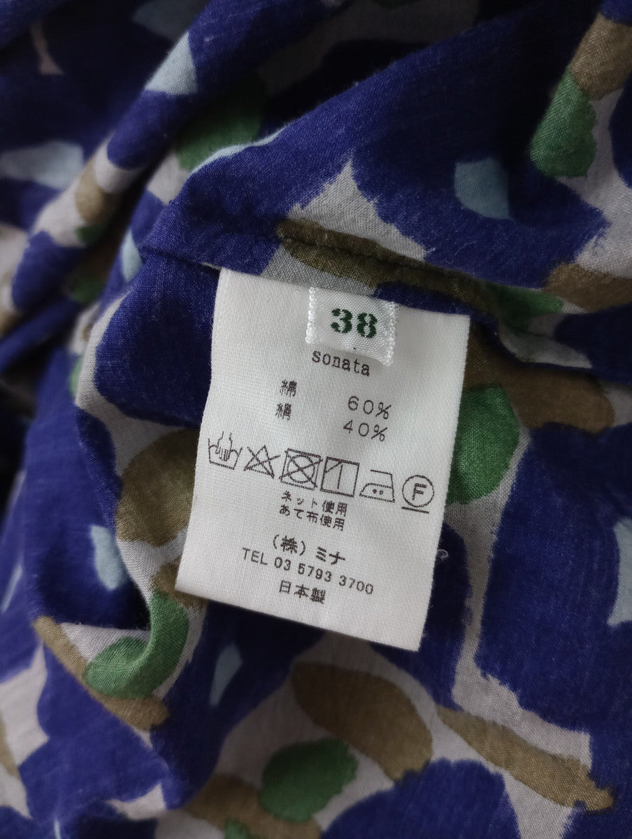 mina perhonen ミナペルホネン sonata シルク コットン シャツ ブラウス 【中古】