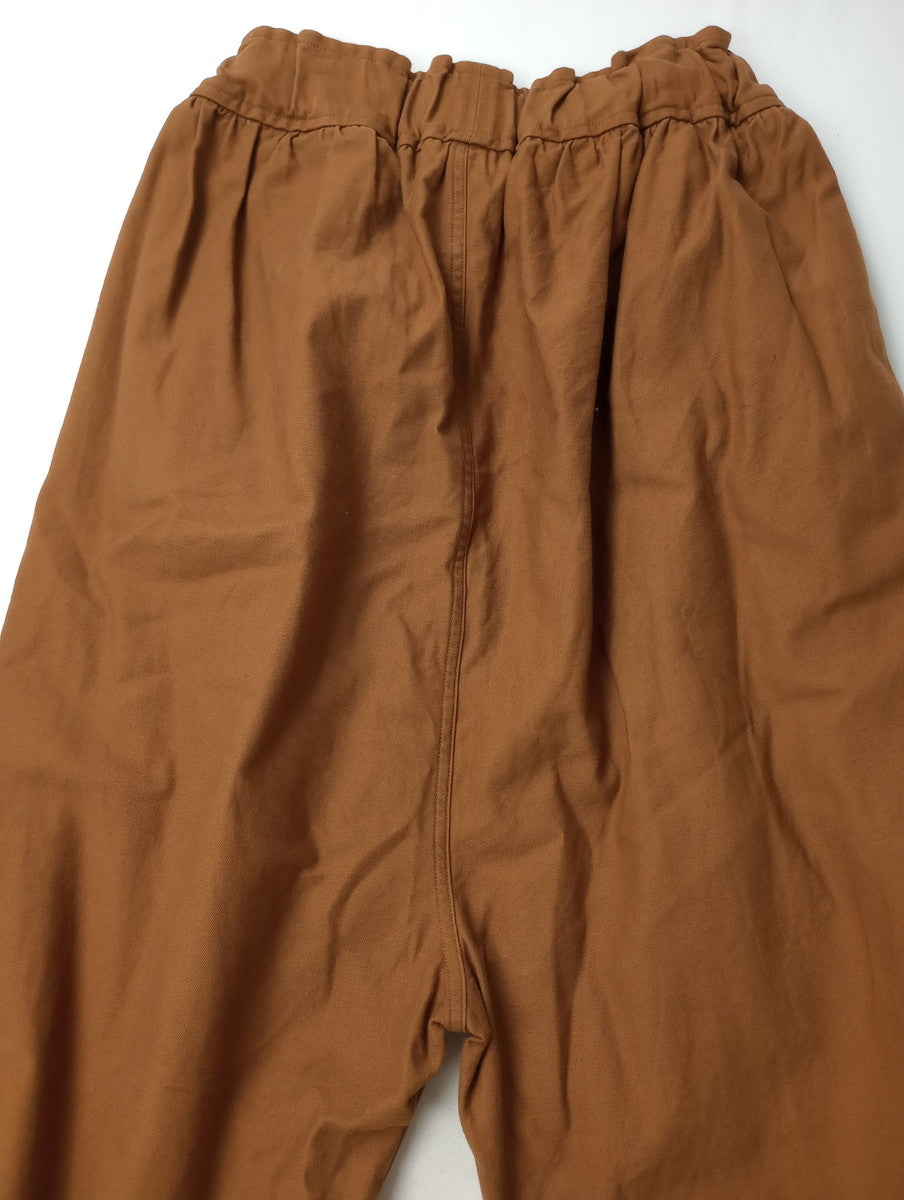 FIRMUM フィルマム ムラ糸 ルーズバックサテン サルエルワイドパンツ ブラウン 【中古】