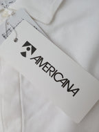 新品  AMERICANA アメリカーナ ポロカラーノースリーブ Tシャツ  トップス 白 (12M＋1135)