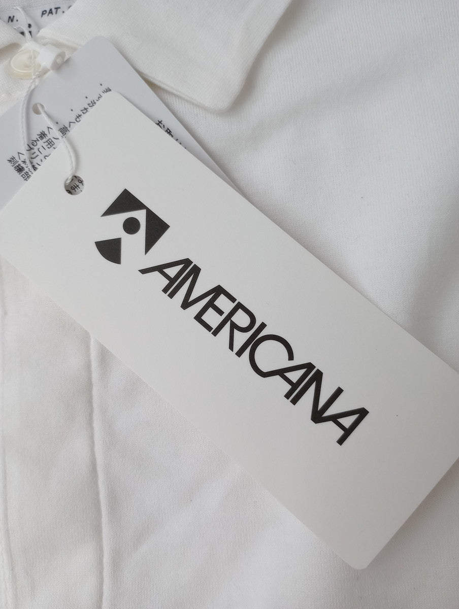 新品  AMERICANA アメリカーナ ポロカラーノースリーブ Tシャツ  トップス 白 (12M＋1135)