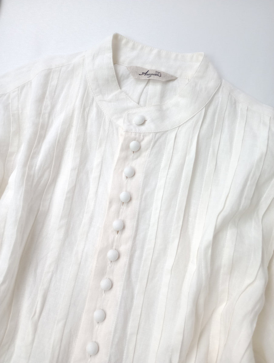 ICHI Antiquites イチアンティークス フレンチリネンシャツ トップス ブラウス チュニック 白 【中古】