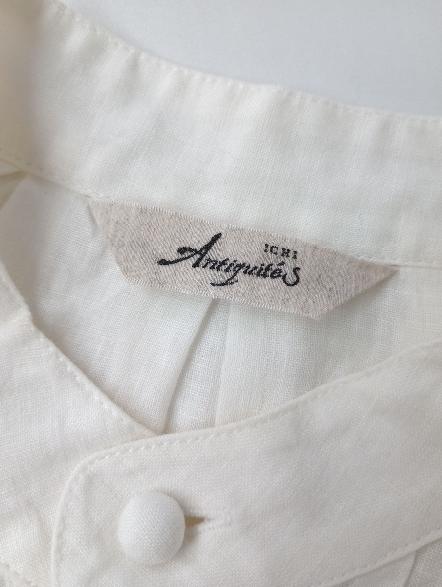 ICHI Antiquites イチアンティークス フレンチリネンシャツ トップス ブラウス チュニック 白 【中古】