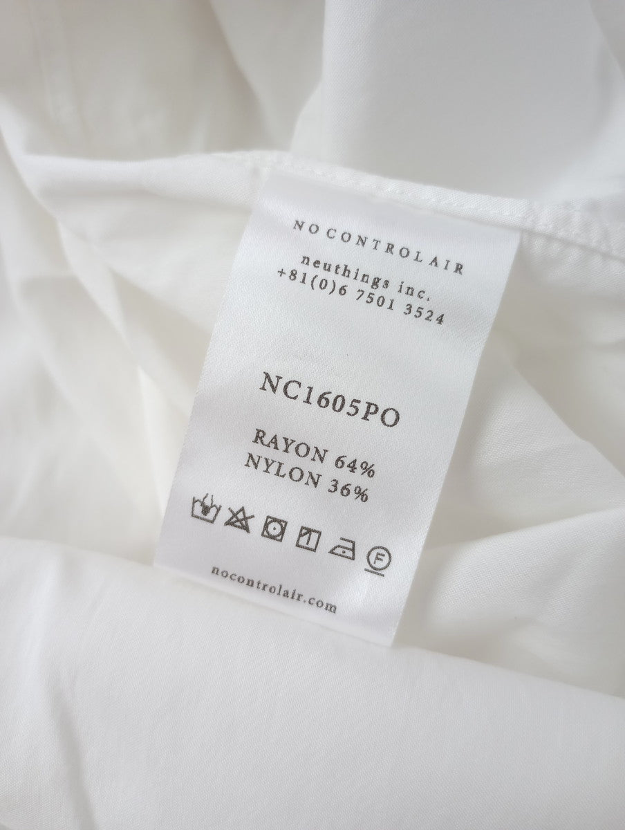 NO CONTROL AIR ノーコントロールエアー フレンチスリーブプルオーバー スタンドカラー 前首ぐりスリットあき キーネック シャツ トップス  白 ホワイト 3 (12M＋1136)【中古】