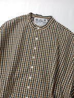 R&D.M.Co- オールドマンズテーラー ROBINSON'S CHECK ロビンソンズ チェック ワイド シャツ トップス ブラウン  【中古】