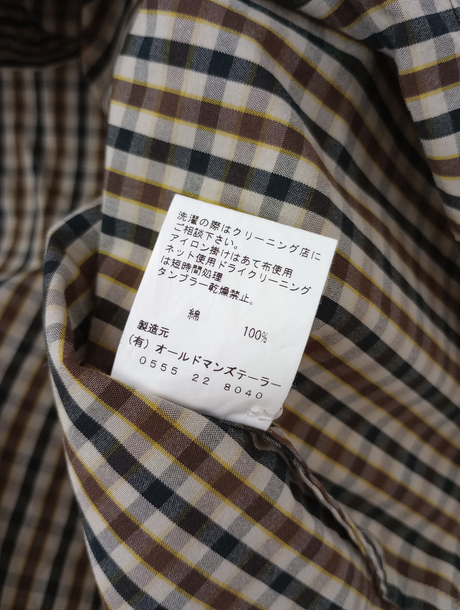 R&D.M.Co- オールドマンズテーラー ROBINSON'S CHECK ロビンソンズ チェック ワイド シャツ トップス ブラウン  【中古】