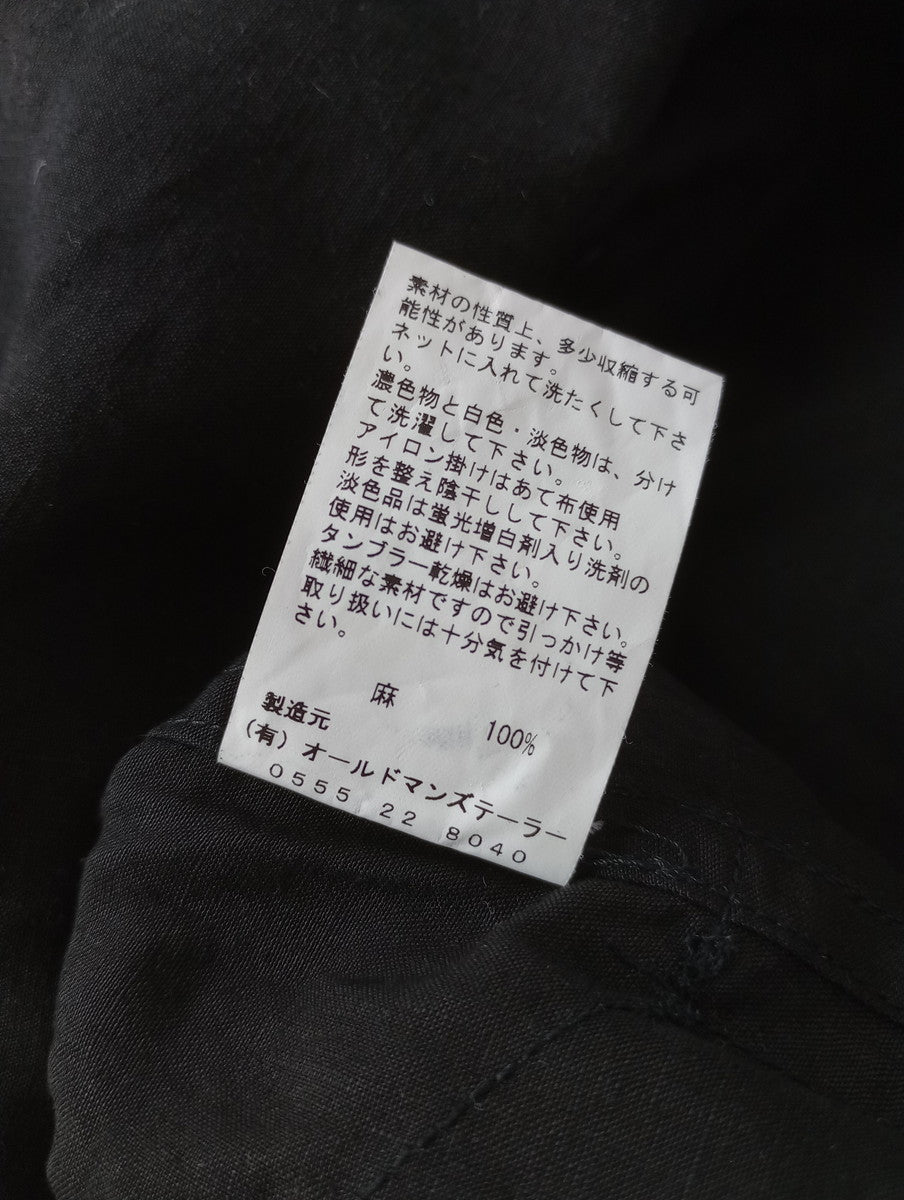 R&D.M.Co- オールドマンズテーラー リネン 麻 100％ ロング ワンピース 黒 ブラック S  【中古】