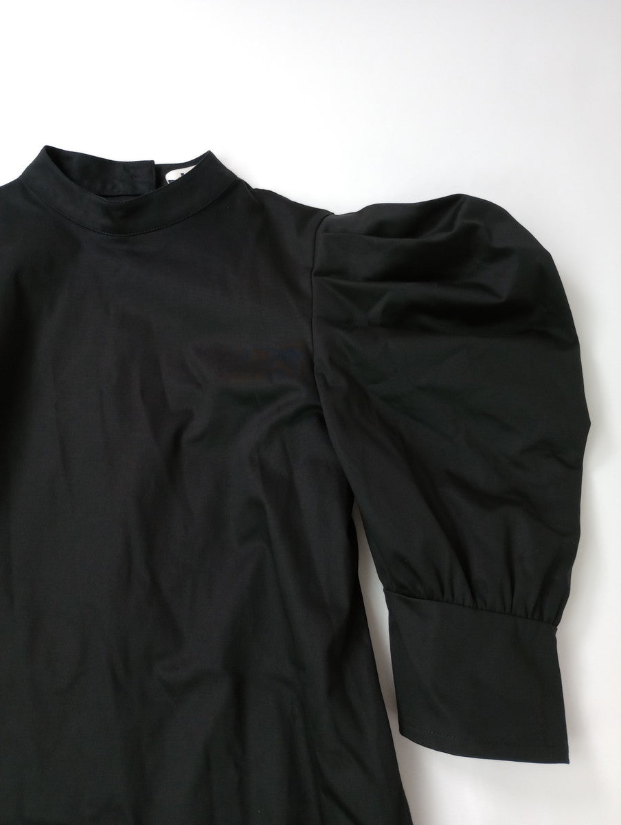 新品 JOHN ジョン Mutton Sleeve Dress マトンスリーブドレス ワンピース ロング マキシ 黒 ブラック M   【中古】