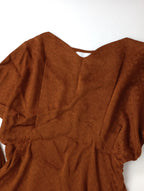 Mame kurogouchi マメクロゴウチ Draped Sleeves Komon Tops トップス プルオーバー パンツ  ブラウン セットアップ 【中古】