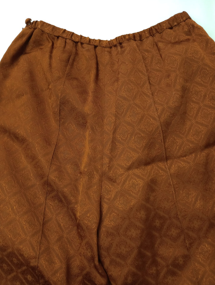 Mame kurogouchi マメクロゴウチ Draped Sleeves Komon Tops トップス プルオーバー パンツ  ブラウン セットアップ 【中古】