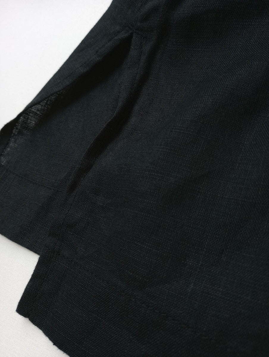 kagure かぐれ アーバンリサーチ リネン 麻 100％ スクエアワンピース ロング 黒 ブラック 【中古】
