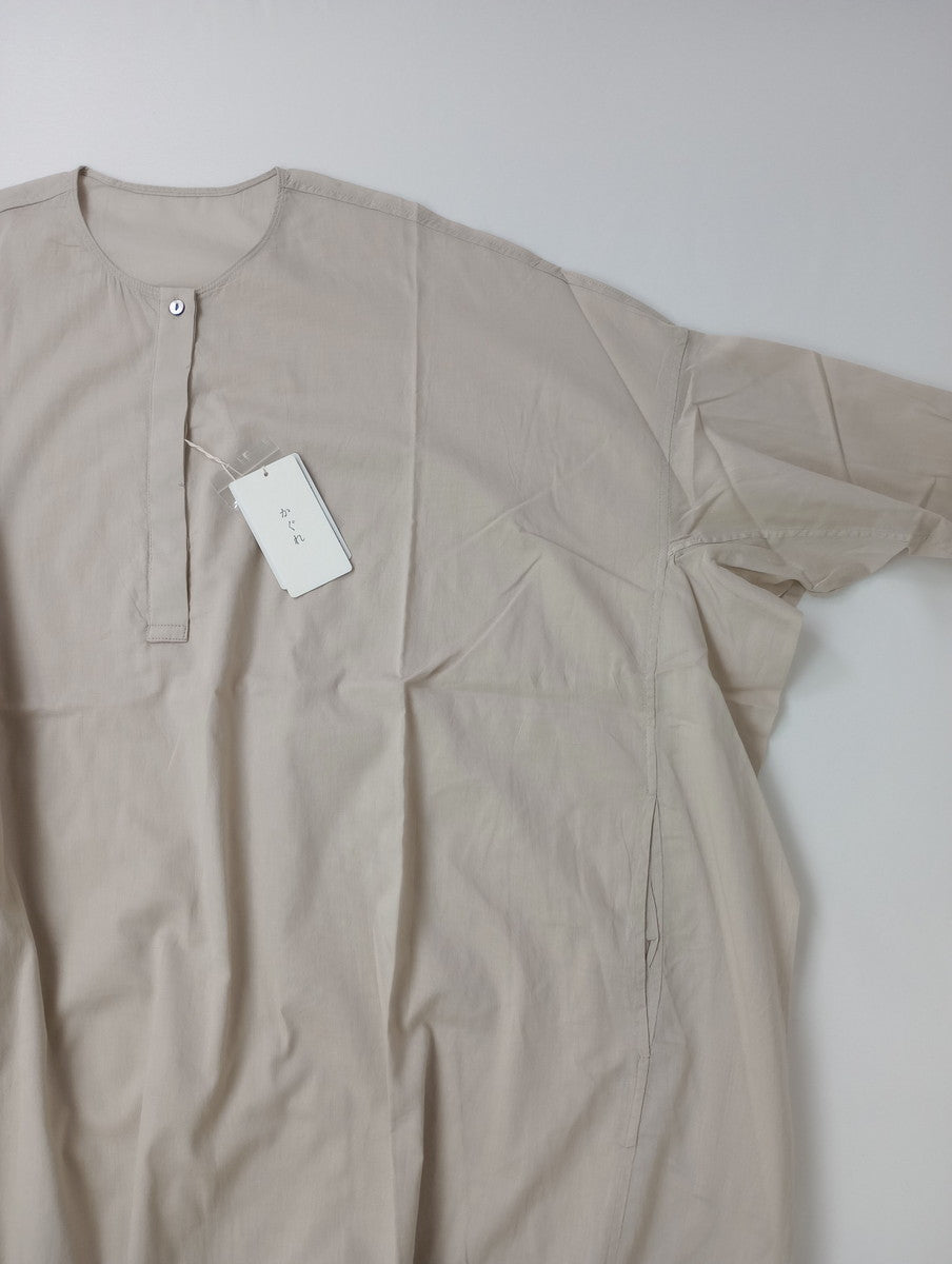 新品 kagure かぐれ URBAN RESEARCH アーバンリサーチ  長袖 インド綿  ボイル チュニック プルオーバー ワンピース  ベージュ【中古】