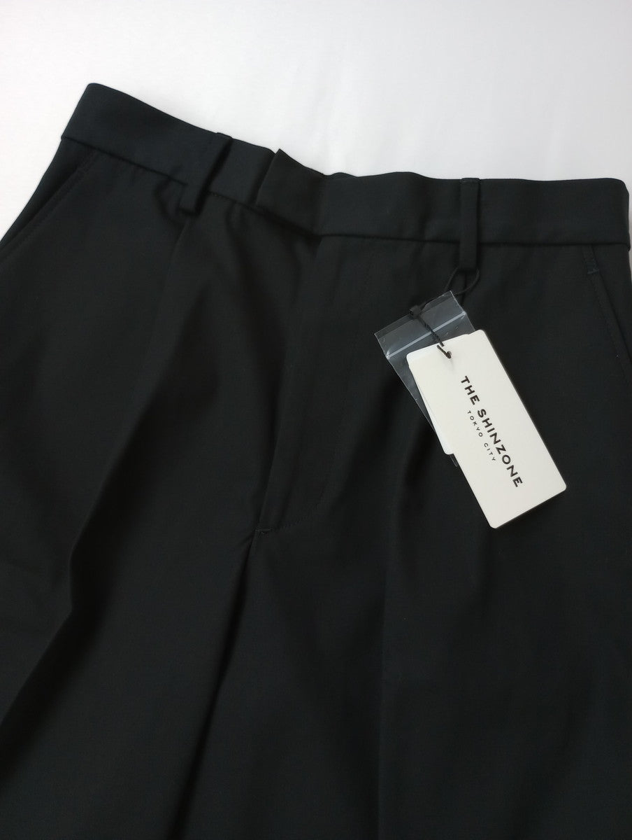 新品 THE SHINZONE シンゾーン SUMMER GABADINE HALF PANTS サマーギャバジンハーフパンツ 黒 ブラック 【中古】