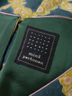 mina perhonen ミナペルホネン petal check ペタルチェック ロング ワンピース ピーコックブルー  グリーン  イエロー 38    【中古】