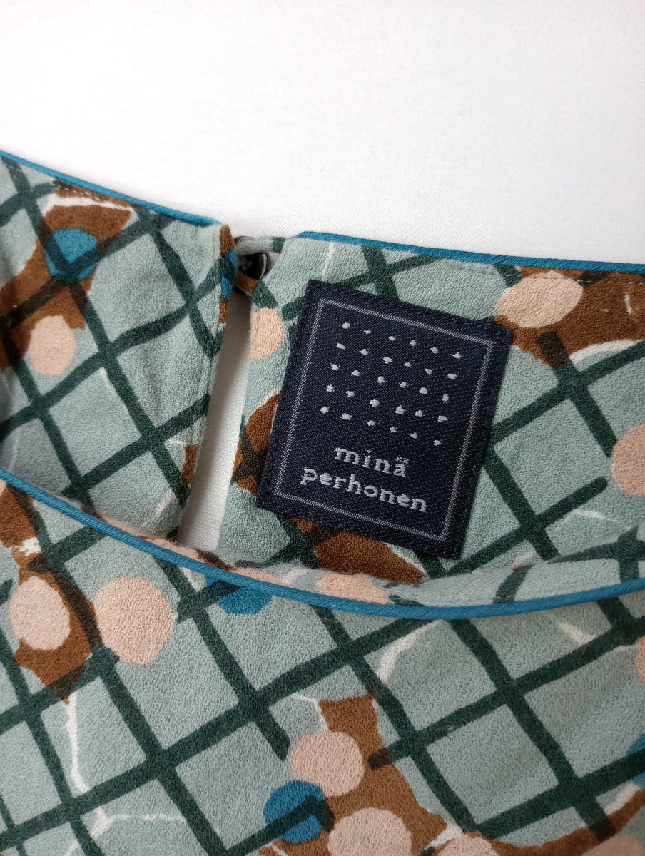 mina perhonen ミナペルホネン water light コットン 綿 100％ ロングドレス ワンピース 36 ライトブルー【中古】
