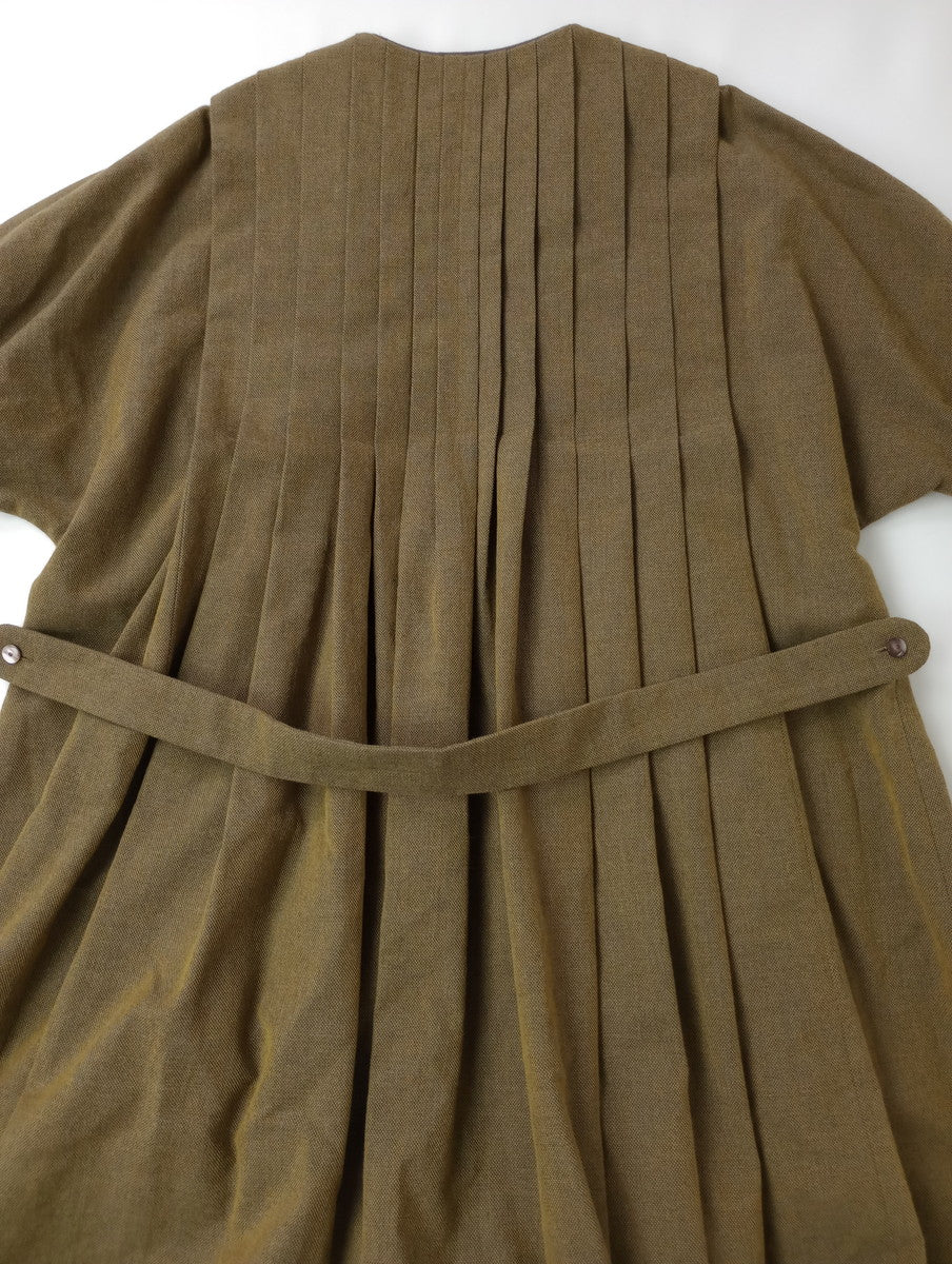 mina perhonen ミナペルホネン rytmi リトミ コットン ウール ロング コートカーキ  36【中古】