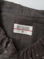BUNON ブノン Frill Blouse フリルブラウス トップス  長袖 グレーがかったブラウン M   【中古】