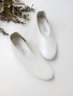 新品 opposite of vulgarity オポジットオブブルガリティ Anise -WHITE- レザー スリッポン 靴 24.5  白 【中古】