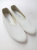 新品 opposite of vulgarity オポジットオブブルガリティ Anise -WHITE- レザー スリッポン 靴 24.5  白 【中古】