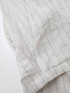 新品 kha:ki カーキ FOIL PRINT STRIPE DRESSフォイル プリント ストライプ Vネック ドレス ロングワンピース  白 アイボリー 2 【中古】