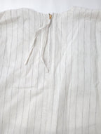 新品 kha:ki カーキ FOIL PRINT STRIPE DRESSフォイル プリント ストライプ Vネック ドレス ロングワンピース  白 アイボリー 2 【中古】