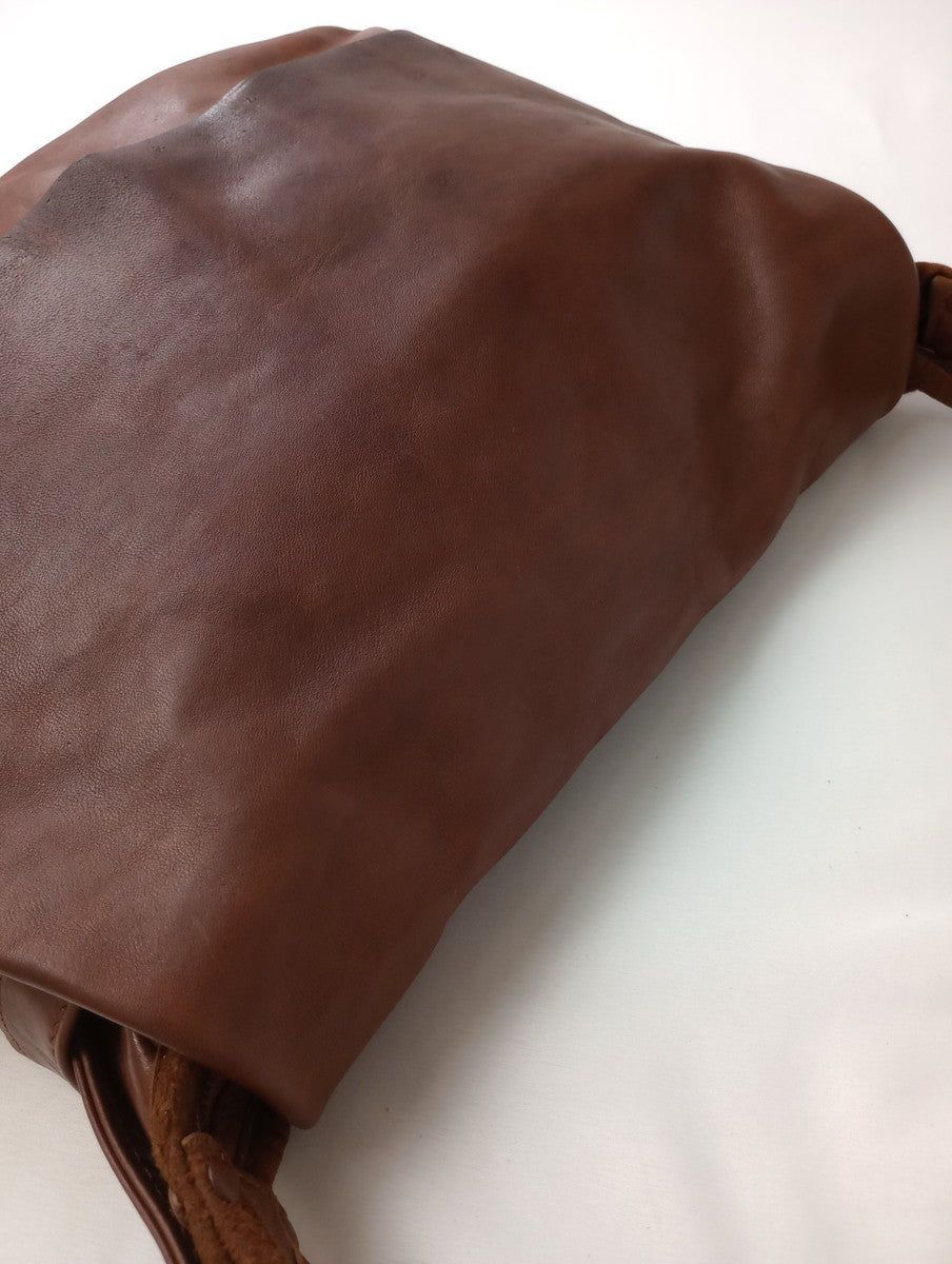 genten ゲンテン ホースレザー ショルダーバッグ  ブラウン 【中古】