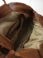 genten ゲンテン レザーバッグ 編み込み ブラウン  【中古】