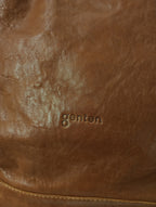 genten ゲンテン レザーバッグ 編み込み ブラウン  【中古】
