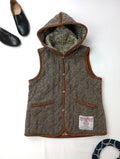 LAVENHAM × ハリスツイード Hug o  War 別注 ハグオーワー リバーシブル キルティング ベスト ブラウン UK36 【中古】