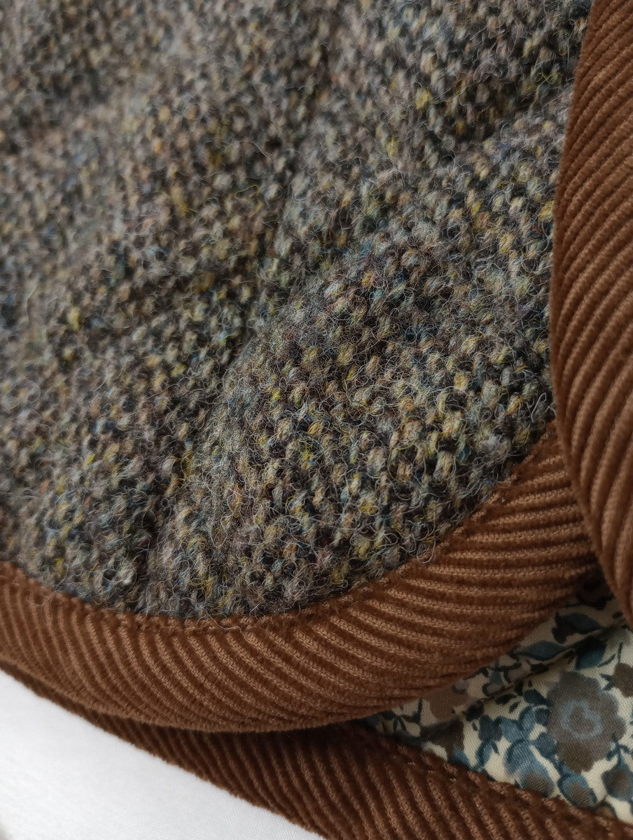 LAVENHAM × ハリスツイード Hug o  War 別注 ハグオーワー リバーシブル キルティング ベスト ブラウン UK36 【中古】
