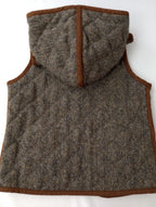 LAVENHAM × ハリスツイード Hug o  War 別注 ハグオーワー リバーシブル キルティング ベスト ブラウン UK36 【中古】