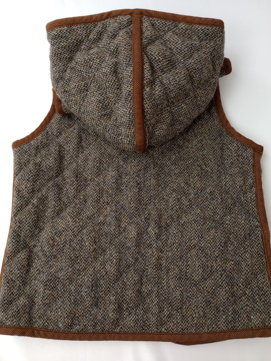LAVENHAM × ハリスツイード Hug o  War 別注 ハグオーワー リバーシブル キルティング ベスト ブラウン UK36 【中古】