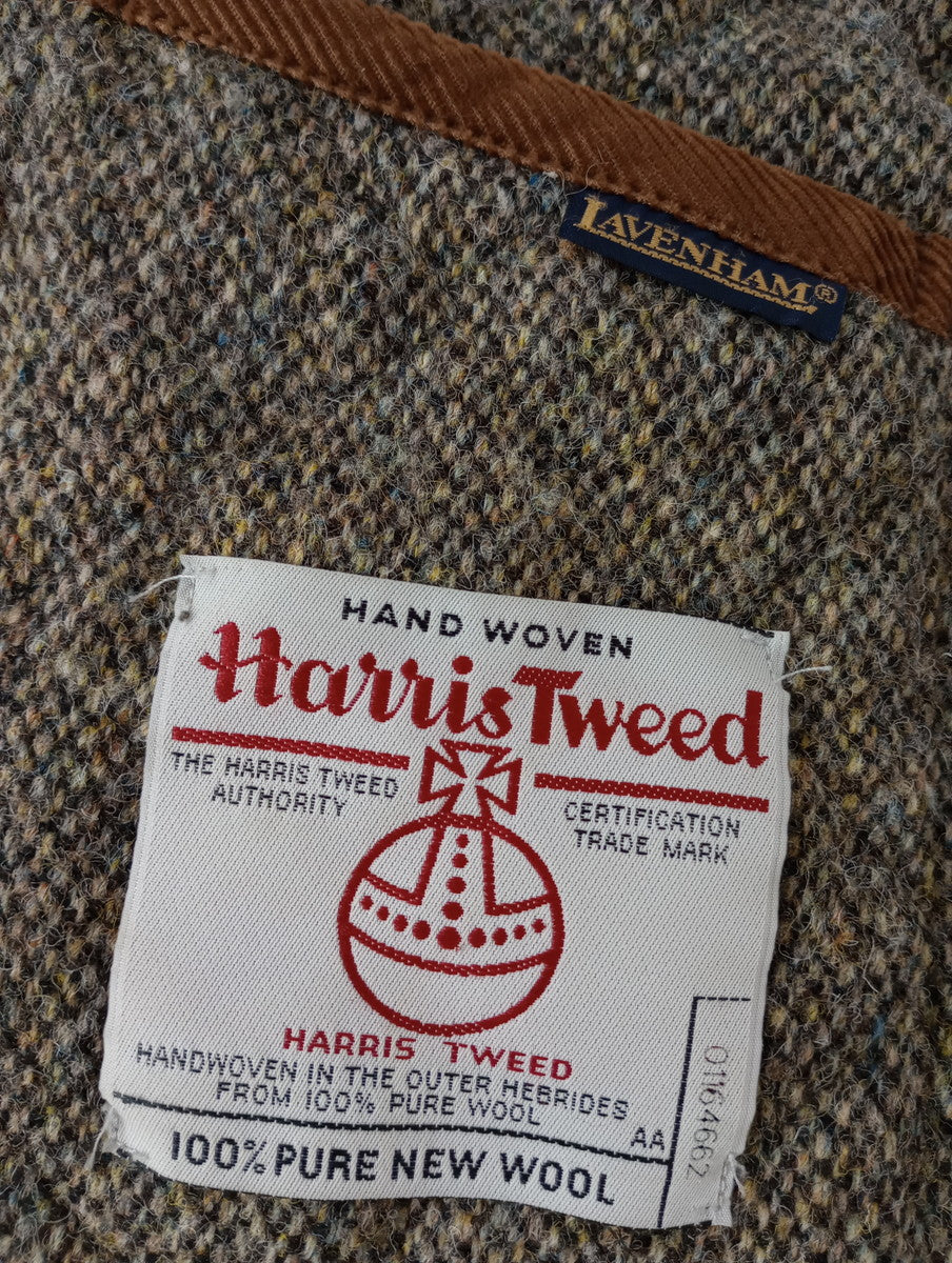 LAVENHAM × ハリスツイード Hug o  War 別注 ハグオーワー リバーシブル キルティング ベスト ブラウン UK36 【中古】