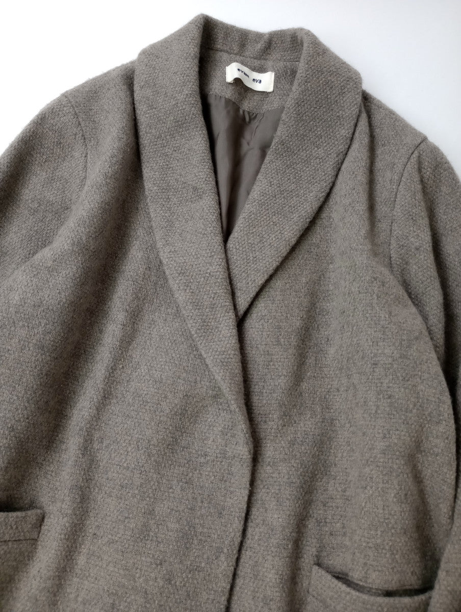 evam eva  エヴァムエヴァ  ウール 毛 混 ロング コート グレー  2 【中古】