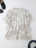 Marimekko マリメッコ Erna Akvarelli Unikko 水彩画風 ウニッコ 半袖 Tシャツ ロゴ 半袖 カットソー トップス グレージュ  M (12M+3915)【中古】