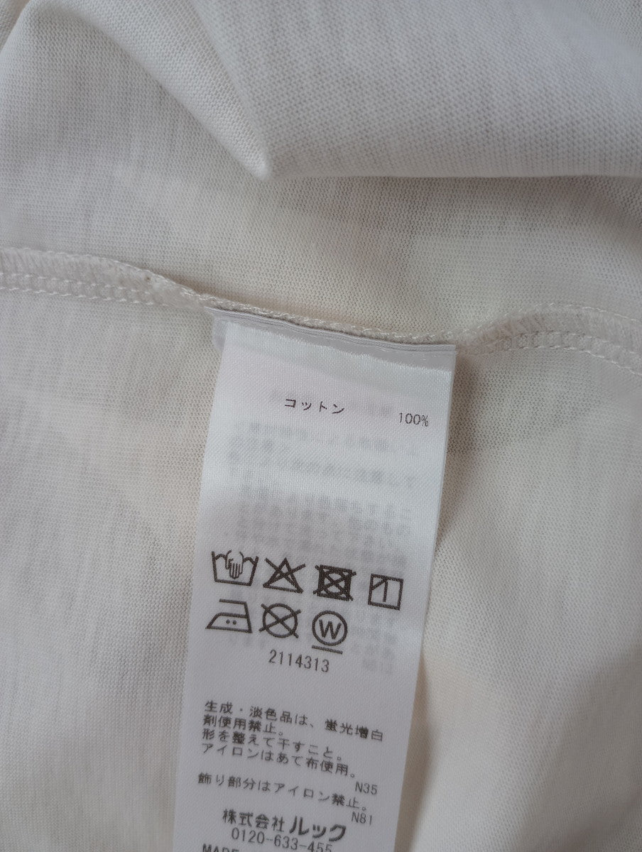 Marimekko マリメッコ Erna Akvarelli Unikko 水彩画風 ウニッコ 半袖 Tシャツ ロゴ 半袖 カットソー トップス グレージュ  M (12M+3915)【中古】
