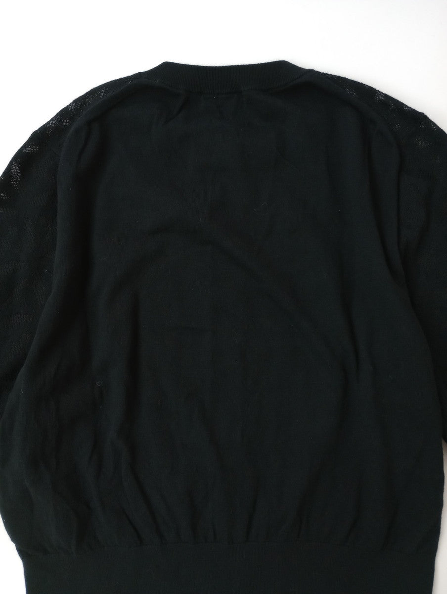 DRESSTERIOR ドレステリア オーバーラップ レース ハーフスリーブ カーディガン 羽織 黒 ブラック 38 【中古】