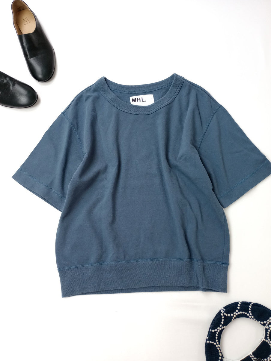 MHL. エムエイチエル マーガレットハウエル DRY LIGHT LOOPBACK JERSEY 半袖 カットソー トップス ブルーグレー 2  (12M＋3914)【中古】