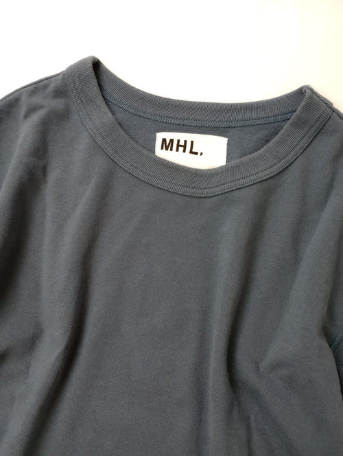 MHL. エムエイチエル マーガレットハウエル DRY LIGHT LOOPBACK JERSEY 半袖 カットソー トップス ブルーグレー 2  (12M＋3914)【中古】