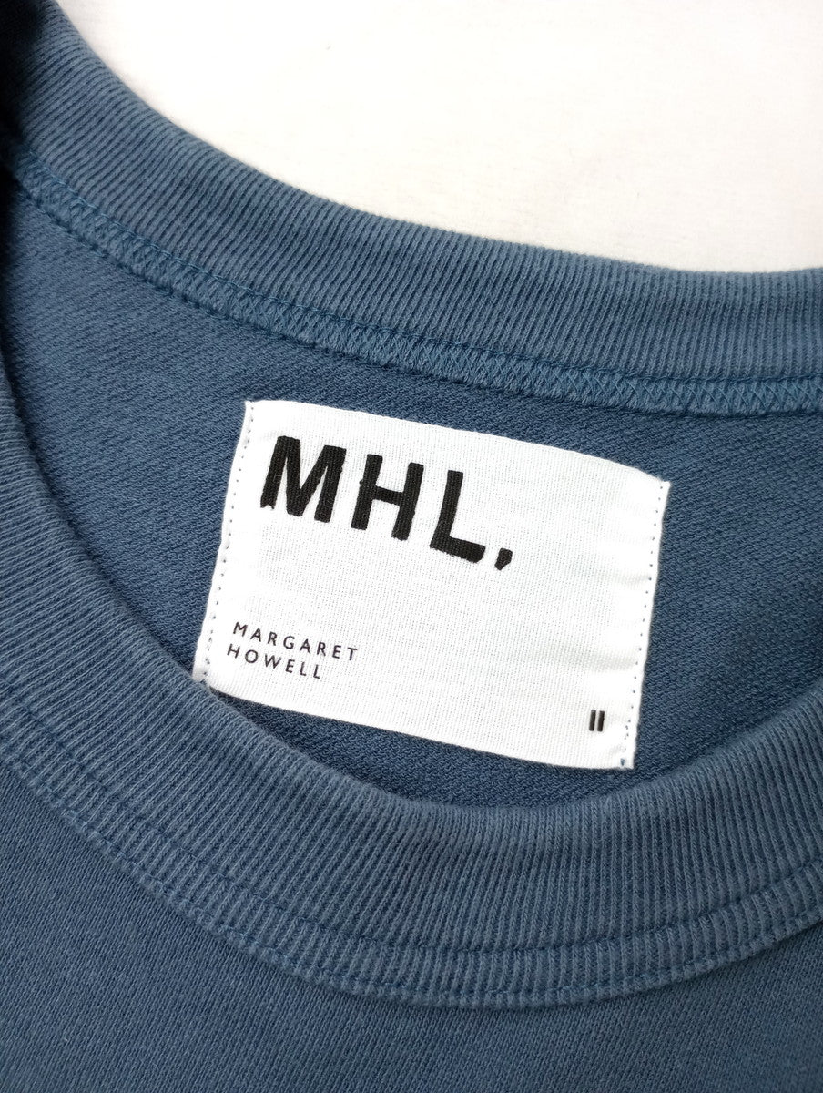 MHL. エムエイチエル マーガレットハウエル DRY LIGHT LOOPBACK JERSEY 半袖 カットソー トップス ブルーグレー 2  (12M＋3914)【中古】