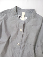 MHL. エムエイチエル マーガレットハウエル LIGHT WASHED COTTON POPLIN SHIRT 半袖 シャツ ブラウス トップス グレー (12M＋3913)【中古】
