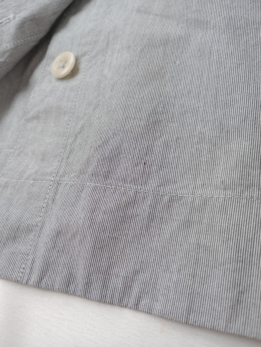 MHL. エムエイチエル マーガレットハウエル LIGHT WASHED COTTON POPLIN SHIRT 半袖 シャツ ブラウス トップス グレー (12M＋3913)【中古】
