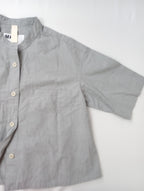 MHL. エムエイチエル マーガレットハウエル LIGHT WASHED COTTON POPLIN SHIRT 半袖 シャツ ブラウス トップス グレー (12M＋3913)【中古】